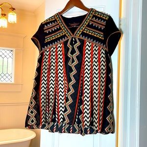 Ranna Gill colorful pleated top, size 0